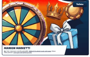 Kuvassa näkyy Mainiokasinon Mainio Marketin kampanjabanneri.